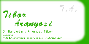 tibor aranyosi business card